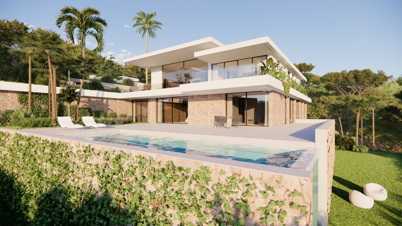 Modern villa with panoramic sea and mountain views in Las Lomas de La Quinta