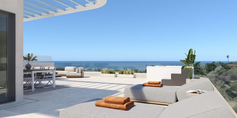 A contemporary home with a clear view over the Mediterranean