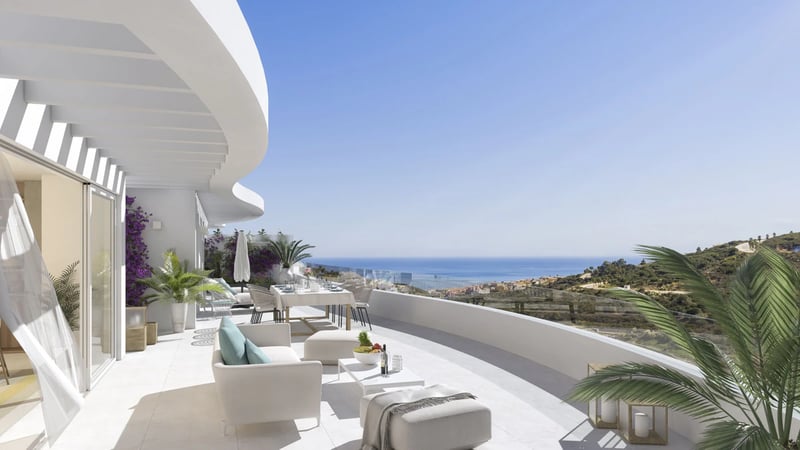 Apartamentos de golf en primera línea con vistas al mar