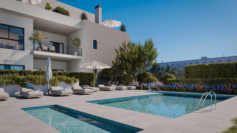 Apartments with Pools and Landscaped Gardens
